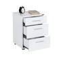 Hanah Home Mesita de Noche Kmd-530-Bb-1 Blanca 3 Cajones